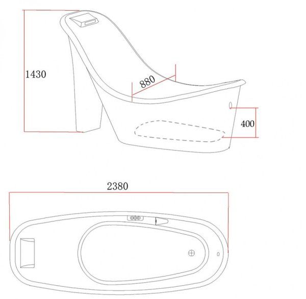 Акриловая ванна Gemy RF1253BG черный