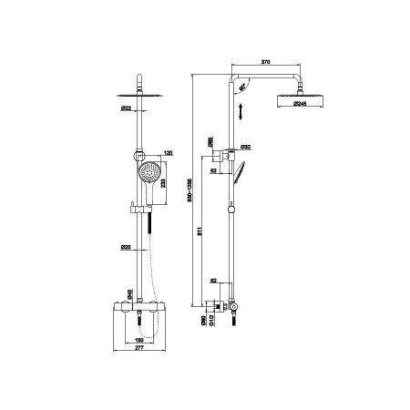 Душевая стойка Cersanit Brasko Black 63112 черный
