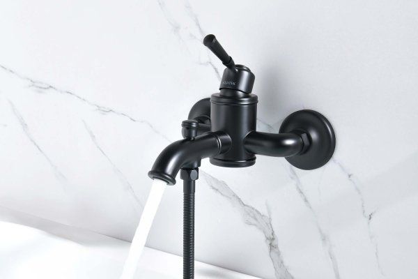 Смеситель для ванны AQUATEK, матовый черный AQ1540MB КЛАССИК, Черный матовый