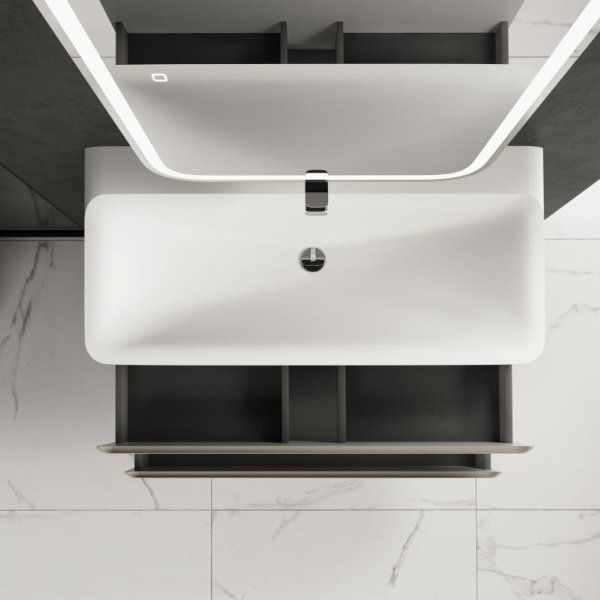 Тумба под умывальник подвесная AQUAme "S4" AQM900410BR 100 см., цвет бежевый.