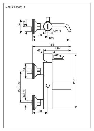 Смеситель Emmevi Ade 83001LACR для ванны, хром