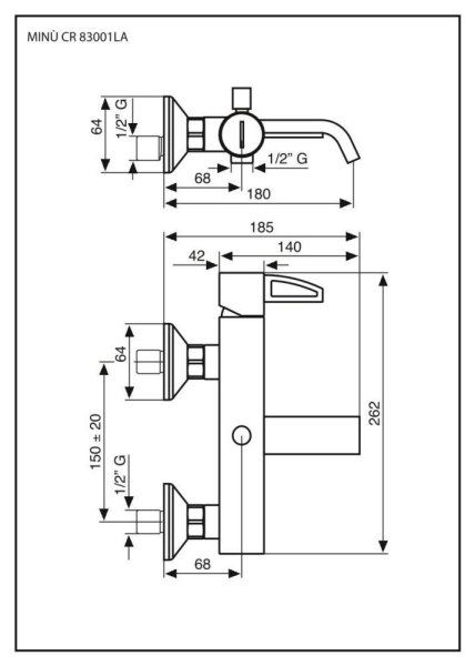 Смеситель Emmevi Ade 83001LACR для ванны, хром