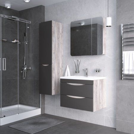 Шкаф-зеркало Grossman Талис 207006 70 бетон пайн