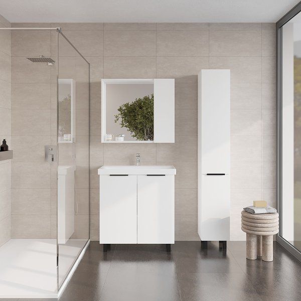 Зеркальный шкаф VIANT "Берлин" 80 правый/левый без света белый 136х800х700 (VBER80BEL-ZSH)