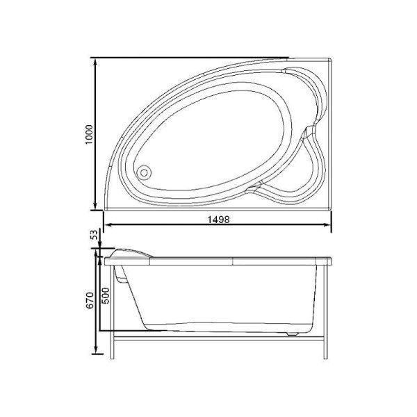 Акриловая ванна Aquanet Mayorca 00204009 150х100 R