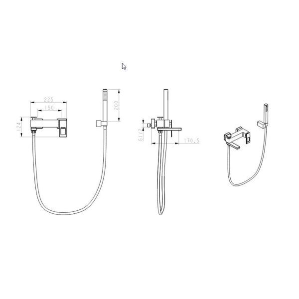 Смеситель Boheme Q 143-BUW для ванны, черный
