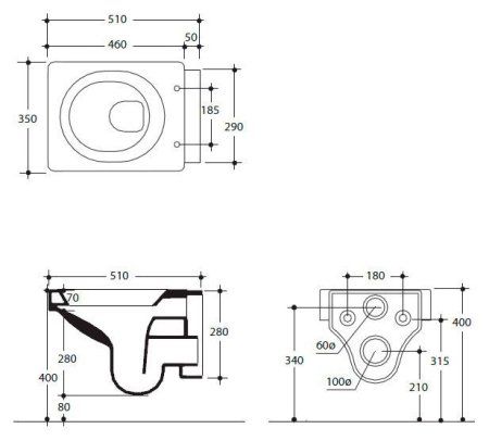 Унитаз подвесной Kerasan Cento 351401