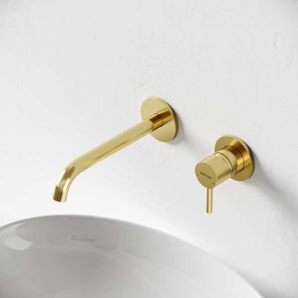 Смеситель для раковины SANCOS Etna с внутренней частью, брашированное золото, PVD покрытие,  SC9004BG