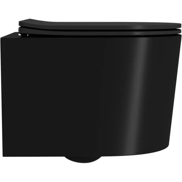 Унитаз подвесной Point Веста PN41701BM безободковый, с сиденьем микролифт, черный матовый
