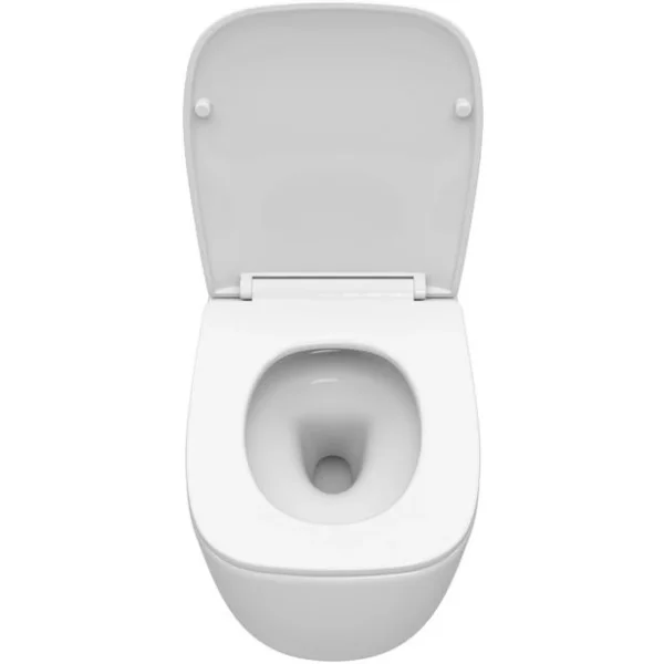 Унитаз подвесной Cezares Comfort CZR-380-TH-TOR/SC безободковый, торнадо, с сиденьем микролифт, белый