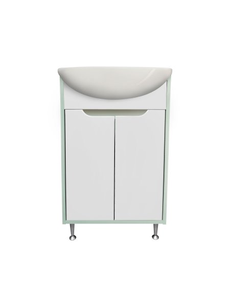 Тумба Runo Эконова 50 бирюзово-белая под умывальник Уют 50 (00-00004656)