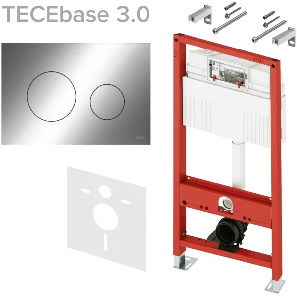 Инсталляция для унитаза Tece TECEloop + TECEbase 3.0 N500921 с кнопкой смыва, хром