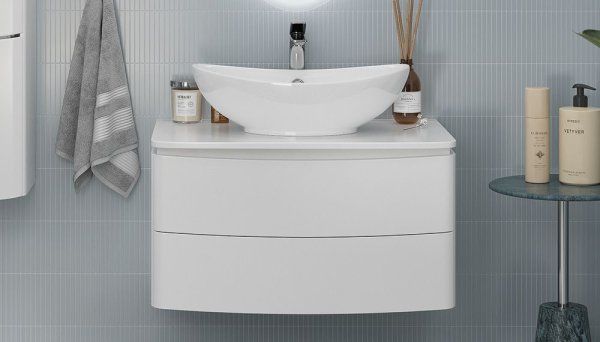 Тумба под раковину Velvex Luna 800-0-2 со столешницей навесная белый (tp.LUN.80.2Y)