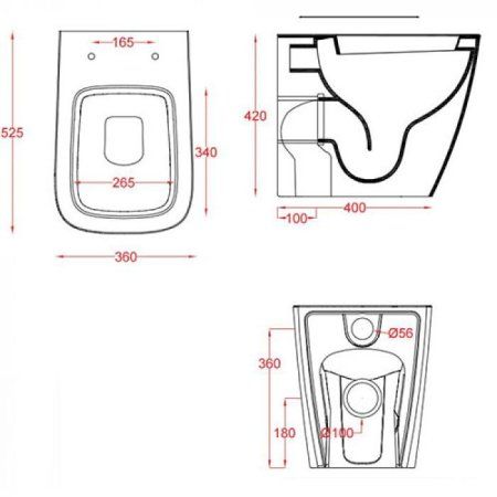 Унитаз приставной ArtCeram А16 ASV002 01;00 белый глянцевый