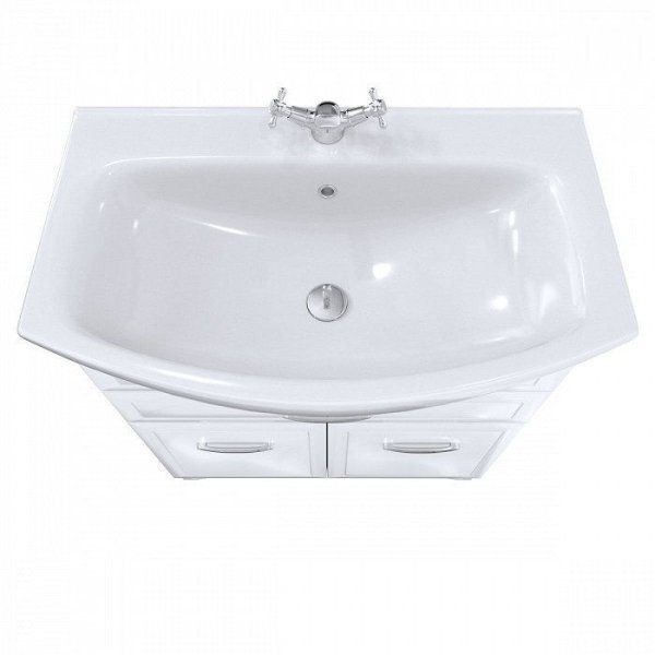 Тумба с раковиной Milardo Victoria 75 напольная белая (VICHC7LH5WIV1MWA95YOK)