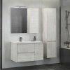 Тумба-умывальник COMFORTY "Бремен-90" дуб белый с раковиной COMFORTY 9090EL