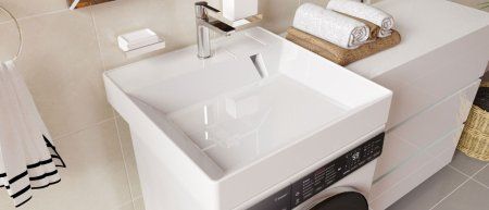 Раковина Andrea Cometa 55 для ванной комнаты подвесная/ для установки над стиральной машиной  (4680028071112)