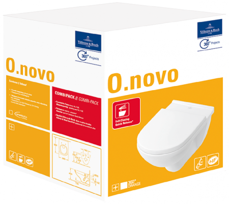 Унитаз подвесной Villeroy & Boch O.Novo 5660H101 микролифт, альпийский белый