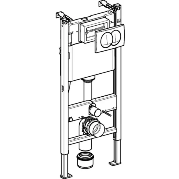 Инсталляция для унитаза Geberit Duofix Delta 01 111.154.11.2 с кнопкой смыва, альпийский белый