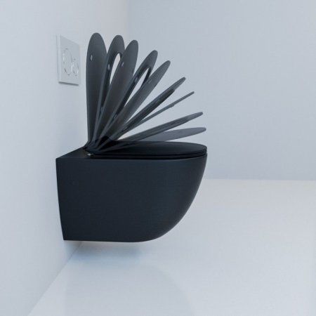 Унитаз подвесной Esbano Garcia безободковый, черный матовый