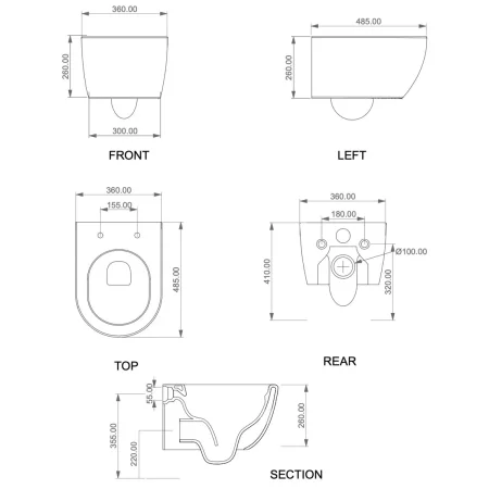 Унитаз подвесной GSG Like LKWCSOXXS001 безободковый, белый матовый