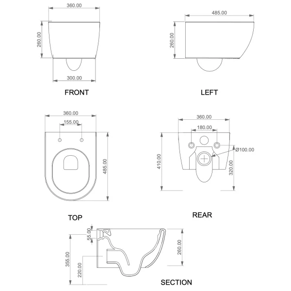 Унитаз подвесной GSG Like LKWCSOXXS001 безободковый, белый матовый