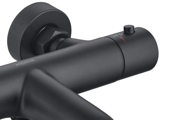 Термостатический смеситель для ванны AQUATEK, матовый черный AQ1043MB , черный матовый