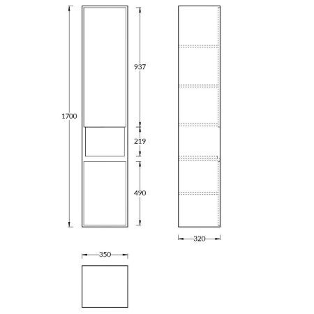 Шкаф-пенал Kerama Marazzi Plaza Modern PLB.M.170\WHT белый глянцевый