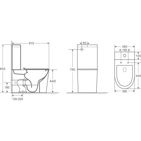 Унитаз-компакт WeltWasser Salzbach 011 XL GL-WT 10000013372 безободковый, торнадо, с сиденьем микролифт, белый