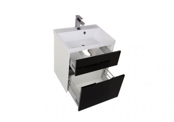Тумба под раковину Aquanet Латина 00179937 60 черная, 2 ящика