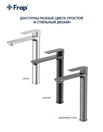 Смеситель для раковины Frap F10806-26 высокий, черный