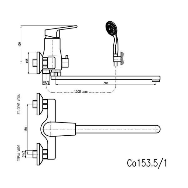 Смеситель Rav Slezak Colorado CO153.5/1 для ванны хром