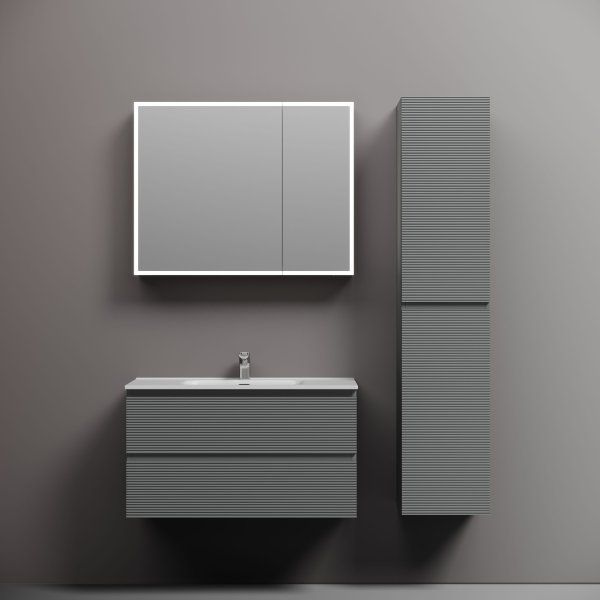 Тумба подвесная SANCOS Folk 890х445х500, c двумя ящиками оснащенными доводчиками, Ergraut soft, FL90ES