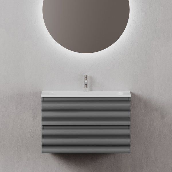 Тумба подвесная SANCOS Folk 790х445х500, c двумя ящиками оснащенными доводчиками, Grey soft, FL80GS