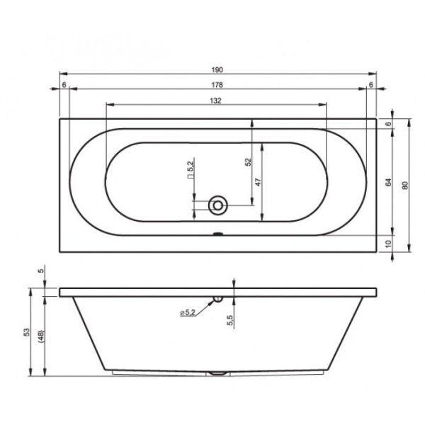 Ванна акриловая Riho Carolina BB5500500000000 190x80