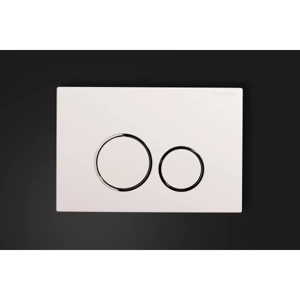 Кнопка смыва Charus Spazio FP.330.12.01 для инсталляции, белый матовый/хром/белый матовый