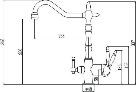 Смеситель для кухонной мойки с фильтром питьевой воды Savol (S-L1803Y)