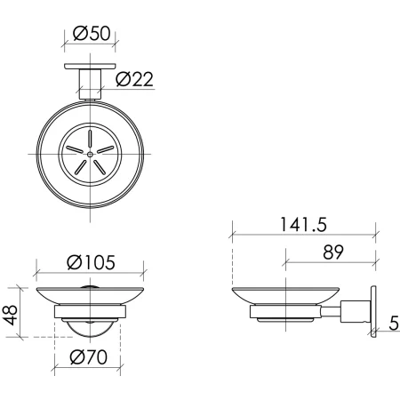 Мыльница Sancos Base SC9031BN настенная, никель