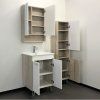 Шкаф-колонна COMFORTY "Клеон-40" белый/дуб дымчатый