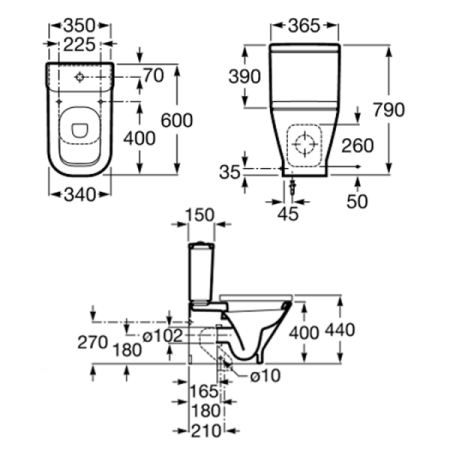 Унитаз-компакт Roca Gap 342472000 горизонтальный выпуск