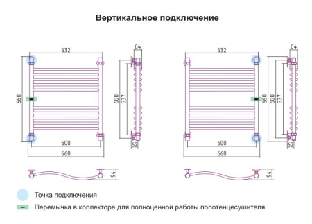 Полотенцесушитель водяной Сунержа Флюид 00-0123-6060 60х60 хром