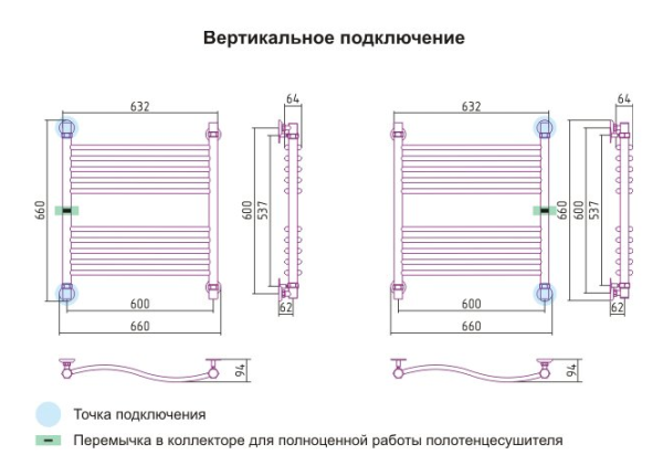 Полотенцесушитель водяной Сунержа Флюид 00-0123-6060 60х60 хром