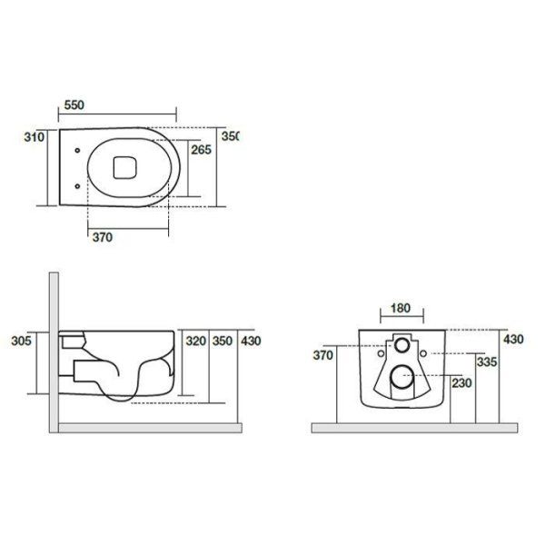 Чаша для подвесного унитаза Kerasan Nolita 531481 коричневый орех матовый