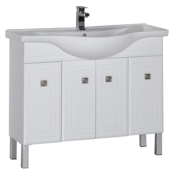 Тумба под раковину Aquanet Стайл 00181503 105 белая, 4 дверцы