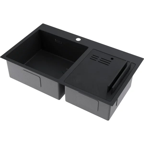 Кухонная мойка Omoikiri Akisame 86-2 Side-GB 4997047 86x44 см, графит