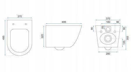 Подвесной унитаз REA CARLOS FLAT DIAMOND GOLD белый REA-C5100