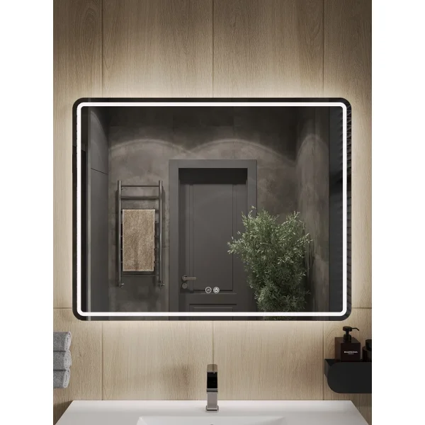 Зеркало Orange Nature ONP-100ZE 100x80 см, с LED-подсветкой, сенсорным выключателем, диммером, антизапотеванием