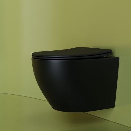 Унитаз подвесной Ceramica Nova Uno CN11001MB микролифт, черный матовый