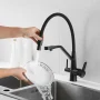 Смеситель Rose R558H для кухонной мойки с гибким изливом и подключением к фильтру с питьевой водой