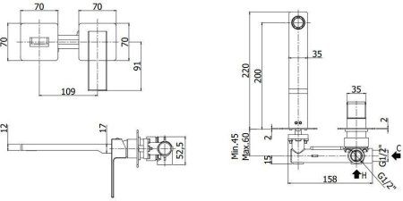 Смеситель Paffoni Elle EL105NO70 для раковины, черный